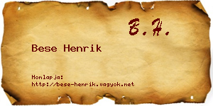Bese Henrik névjegykártya